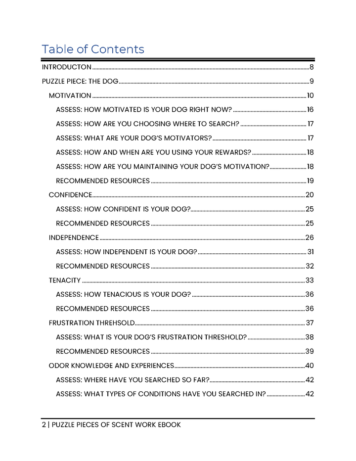 Puzzle Pieces of Scent Work eBook