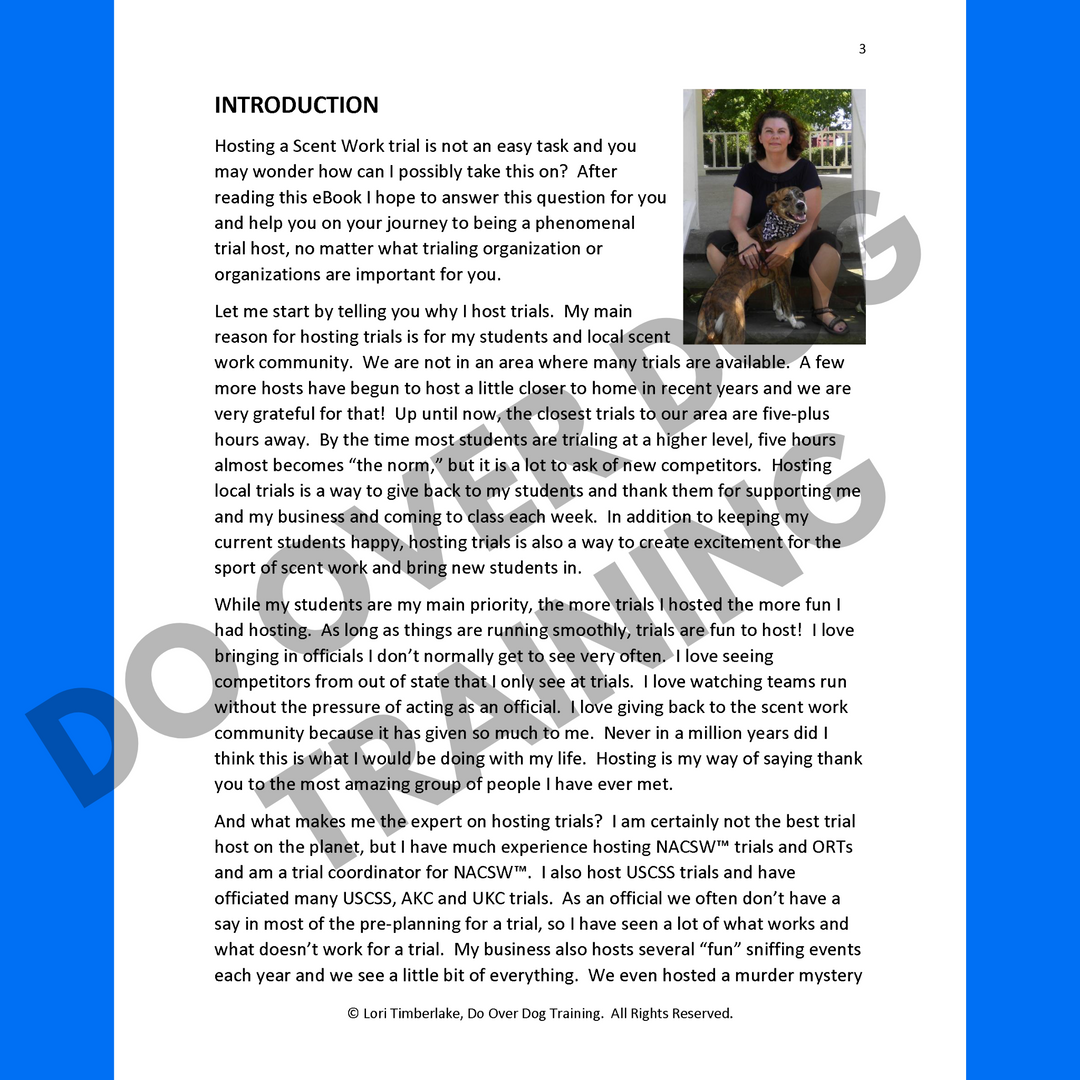 Hosting Scent Work Trials eBook