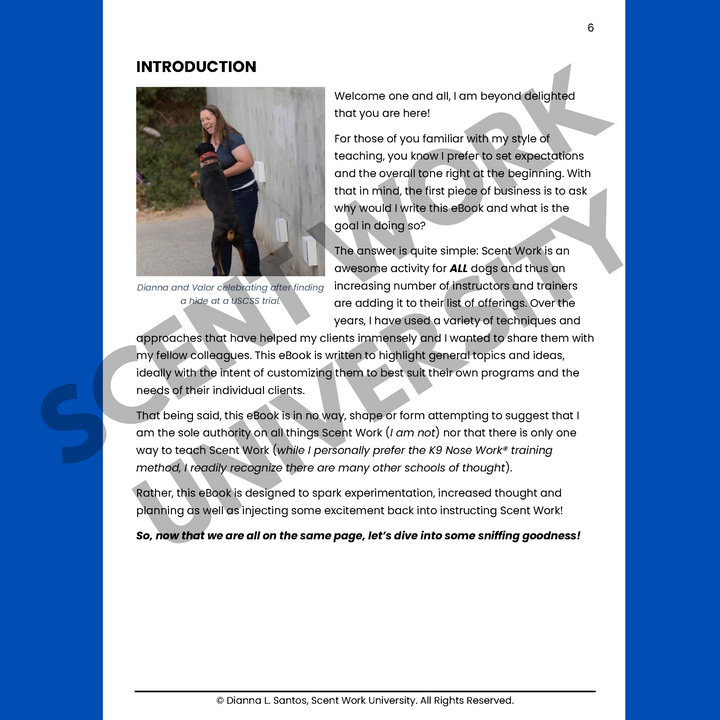 Calling All Instructors: Tips for Teaching Scent Work eBook